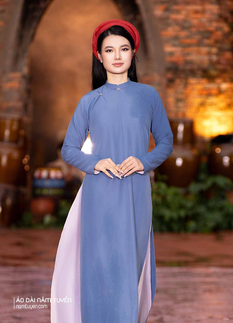 Áo Dài Ngũ Thân Nữ Truyền Thống Màu Xanh 589